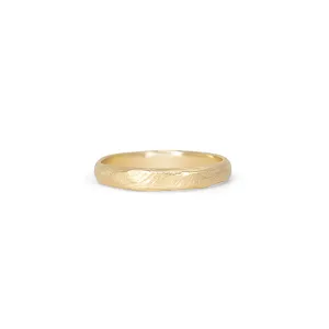 18K Carved Wedding Band 3mm
