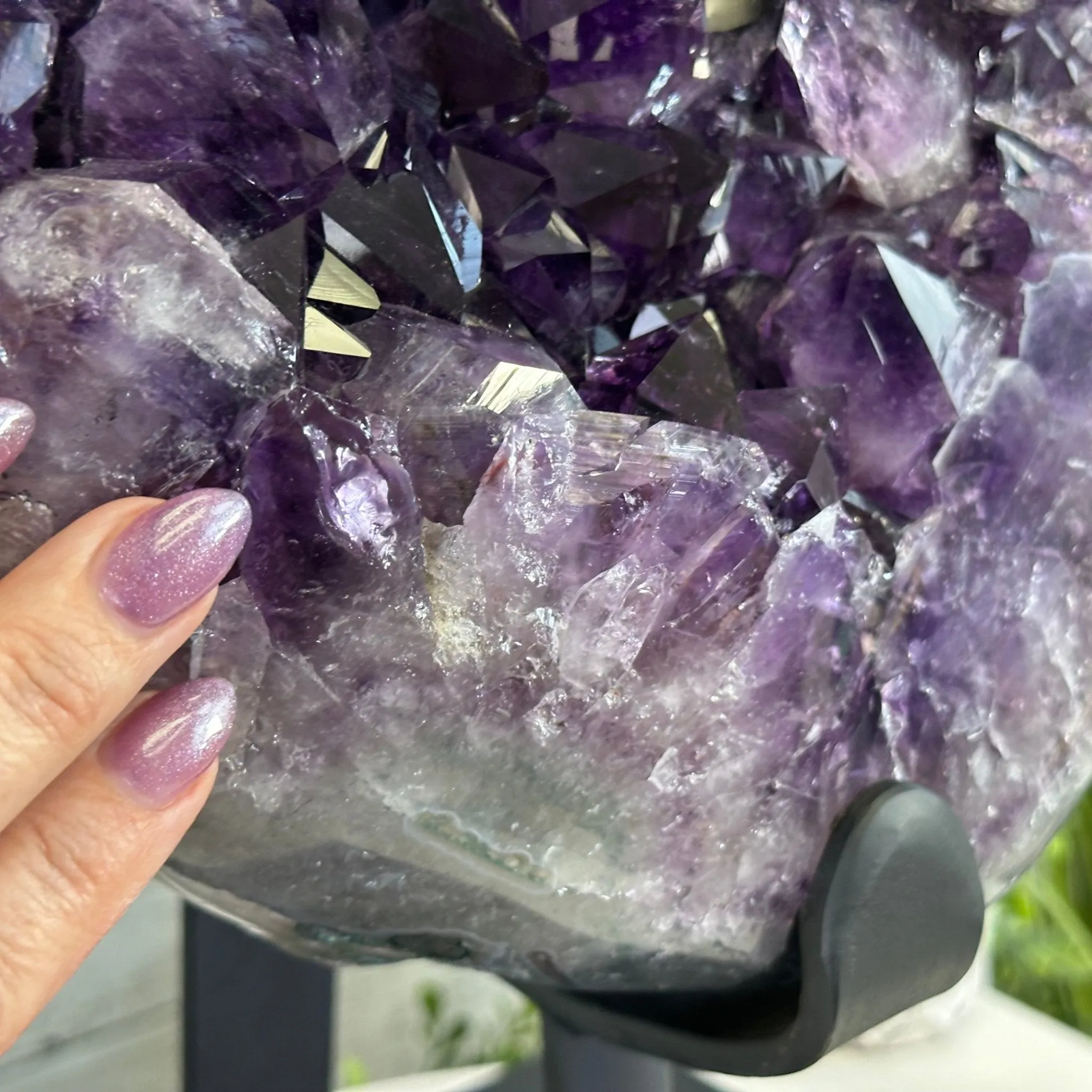 Amethyst Cluster on a Metal Base, 74.3 lbs & 23.5" Tall, #5491-0151