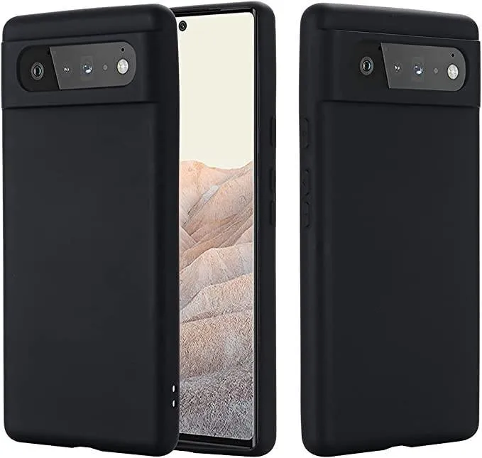 Black Gel Case Tough Shockproof Phone Case Gel Cover Skin for Google Pixel 6A