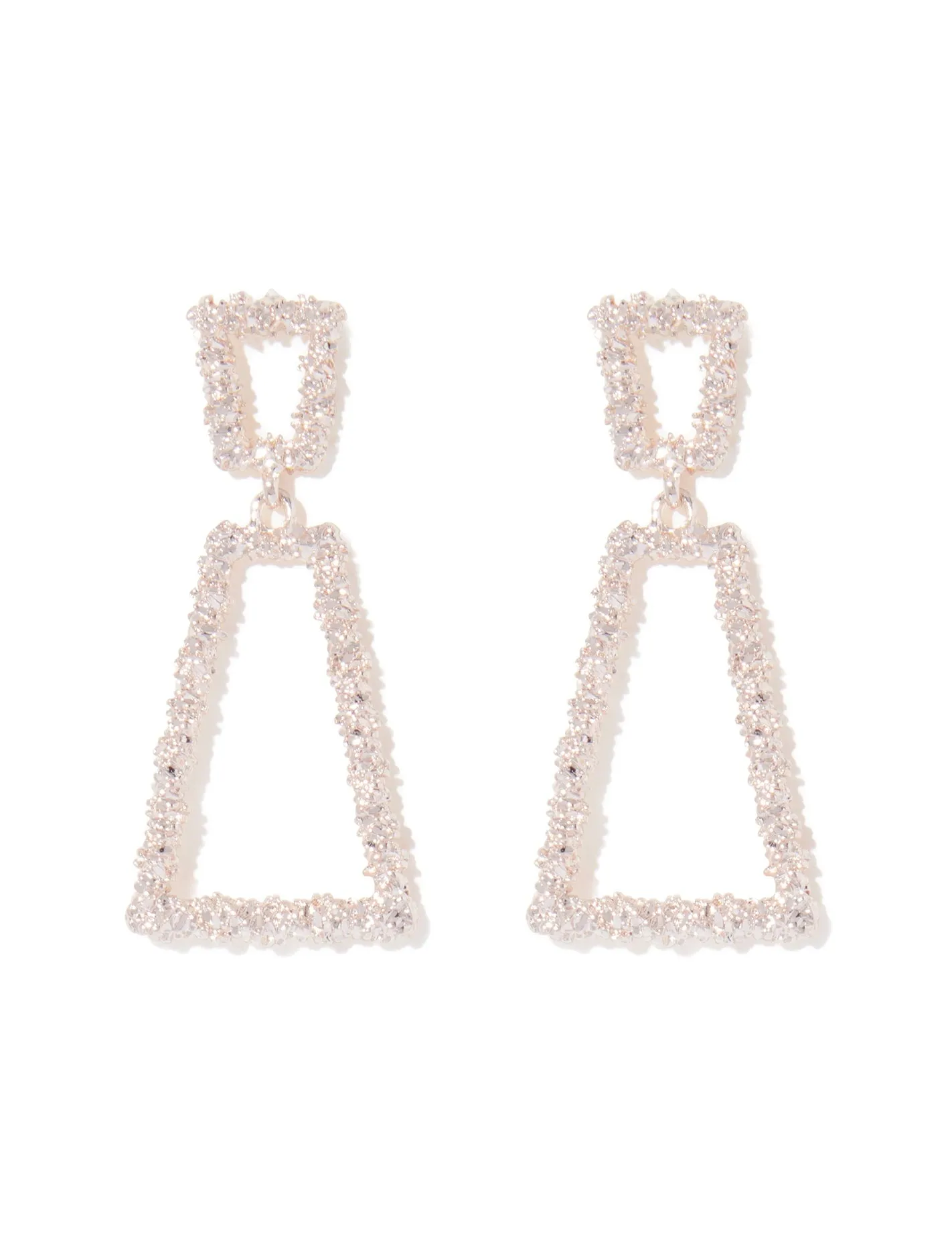 Cass Textured Thin Trapeze Drop Earrings
